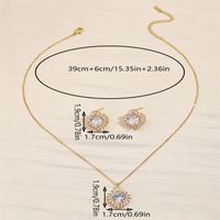 Copper 18K Gold Plated Sweet Simple Style Inlay Heart Shape Zircon Jewelry Set main image 2