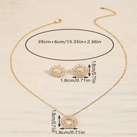 Copper 18K Gold Plated IG Style Shiny Hollow Out Inlay Circle Zircon Jewelry Set main image 2