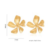 1 Paar Süß Luxuriös Blume Überzug Edelstahl 304 18 Karat Vergoldet Ohrstecker main image 2
