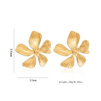 1 Pair Cute Luxurious Flower Plating 304 Stainless Steel 18K Gold Plated Ear Studs main image 2