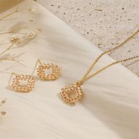 Copper 18K Gold Plated IG Style Simple Style Inlay Circle Zircon Jewelry Set main image 5