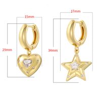 1 Pair Casual Elegant Cute Pentagram Plating Inlay Copper Zircon 18K Gold Plated Drop Earrings main image 2