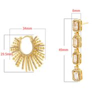 1 Pair Casual Elegant Solid Color Plating Inlay Copper Zircon 18K Gold Plated Drop Earrings main image 2