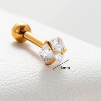 1 Piece Casual French Style Korean Style Heart Shape Inlay 316 Stainless Steel  Zircon Ear Studs sku image 1