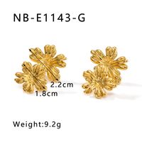 1 Pair IG Style Vintage Style Simple Style Flower 304 Stainless Steel 18K Gold Plated Ear Studs main image 2