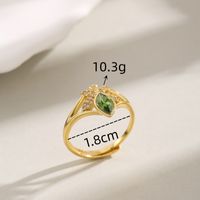 Wholesale Vintage Style Shiny Butterfly Copper Inlay 18K Gold Plated Zircon Open Rings main image 2