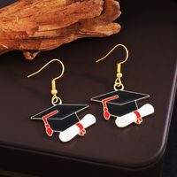 1 Pair Preppy Style Book Doctoral Cap 304 Stainless Steel Zinc Alloy Drop Earrings main image 5
