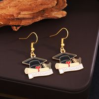 1 Pair Preppy Style Book Doctoral Cap 304 Stainless Steel Zinc Alloy Drop Earrings main image 6
