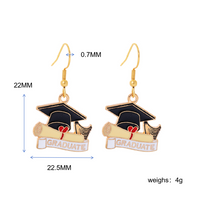 1 Pair Preppy Style Book Doctoral Cap 304 Stainless Steel Zinc Alloy Drop Earrings main image 2