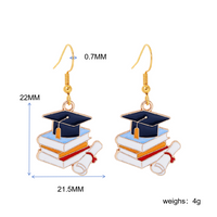 1 Pair Preppy Style Book Doctoral Cap 304 Stainless Steel Zinc Alloy Drop Earrings main image 3