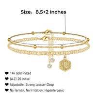 Vacation Modern Style Classic Style Hexagon Letter Copper Plating 14K Gold Plated Women's Anklet main image 2