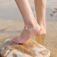 Vacation Modern Style Classic Style Hexagon Letter Copper Plating 14K Gold Plated Women's Anklet main image 4