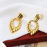1 Pair Casual Vacation Heart Shape Titanium Steel 18K Gold Plated Drop Earrings main image 4