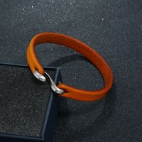 Modern Style Cool Style Solid Color Cowhide Men's Bangle main image 1