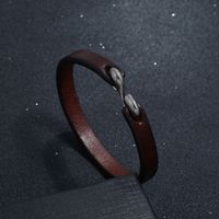 Modern Style Cool Style Solid Color Cowhide Men's Bangle main image 4