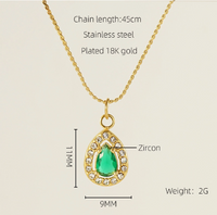 Titanium Steel 18K Gold Plated Elegant Lady Oval Water Droplets Heart Shape Inlay Zircon Pendant Necklace main image 5