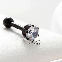 1 Piece Casual French Style Korean Style Round Inlay 316 Stainless Steel  Zircon Ear Studs main image 2