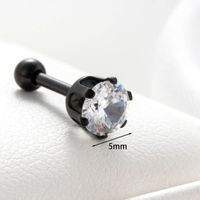 1 Piece Casual French Style Korean Style Round Inlay 316 Stainless Steel  Zircon Ear Studs main image 3