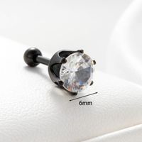 1 Piece Casual French Style Korean Style Round Inlay 316 Stainless Steel  Zircon Ear Studs main image 4