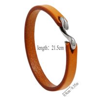 Modern Style Cool Style Solid Color Cowhide Men's Bangle main image 2