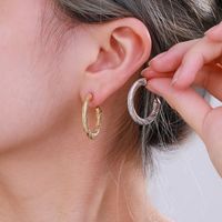 1 Pair XUPING Simple Style C Shape Irregular Geometric Plating 304 Stainless Steel 18K Gold Plated Raw Steel Ear Studs main image 3