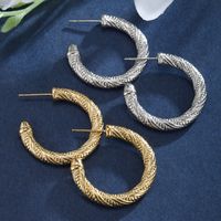 1 Pair XUPING Simple Style C Shape Irregular Geometric Plating 304 Stainless Steel 18K Gold Plated Raw Steel Ear Studs main image 1