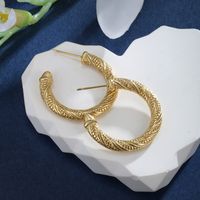 1 Pair XUPING Simple Style C Shape Irregular Geometric Plating 304 Stainless Steel 18K Gold Plated Raw Steel Ear Studs main image 5