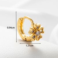 1 Pièce Décontractée À La Française Fleur Incruster Le Cuivre Zircon Boucles D'oreilles Boucles D'Oreilles main image 2