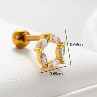 1 Piece Casual French Style Flower Inlay Copper Zircon Drop Earrings Ear Studs main image 4