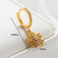 1 Piece Casual French Style Flower Inlay Copper Zircon Drop Earrings Ear Studs sku image 2