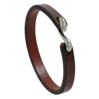 Modern Style Cool Style Solid Color Cowhide Men's Bangle sku image 5
