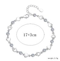Sterling Silver Elegant Korean Style Heart Shape Inlay Artificial Crystal Zircon Bracelets main image 2