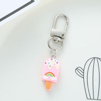Cute Simple Style Ice Cream Rainbow Alloy Bag Pendant Keychain main image 5
