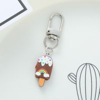 Cute Simple Style Ice Cream Rainbow Alloy Bag Pendant Keychain main image 4