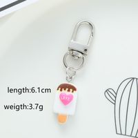 Cute Simple Style Ice Cream Rainbow Alloy Bag Pendant Keychain main image 2