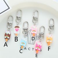 Cute Simple Style Ice Cream Rainbow Alloy Bag Pendant Keychain main image 3