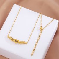 304 Stainless Steel Steel Basic Modern Style Classic Style Letter Heart Shape Wings Pendant Necklace main image 7