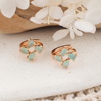 1 Pair Simple Style Classic Style Flower Plating Inlay Copper Zircon Rose Gold Plated Ear Studs sku image 2