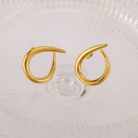 1 Pair IG Style Vintage Style Simple Style Simple Lines Asymmetrical 304 Stainless Steel 18K Gold Plated Ear Studs main image 4