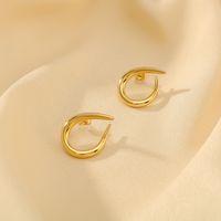 1 Pair IG Style Vintage Style Simple Style Simple Lines Asymmetrical 304 Stainless Steel 18K Gold Plated Ear Studs main image 5