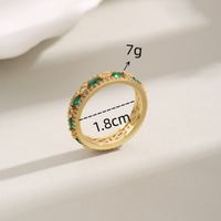 Wholesale Elegant Geometric Copper Inlay 18K Gold Plated Zircon Rings main image 2
