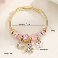 Casual Modern Style Classic Style Bear Rhinestones Stainless Steel Alloy Wholesale Bangle main image 2