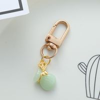 Chinoiserie Elegant Rabbit Alloy Glass Bag Pendant Keychain main image 10