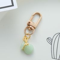 Chinoiserie Elegant Rabbit Alloy Glass Bag Pendant Keychain sku image 12