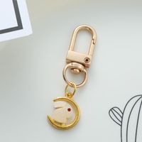 Chinoiserie Elegant Rabbit Alloy Glass Bag Pendant Keychain sku image 4