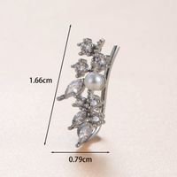 1 Piece Casual French Style Korean Style Leaves Water Droplets Flower Hollow Out Inlay Copper Zircon Ear Studs main image 2