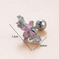 1 Piece Casual French Style Korean Style Leaves Water Droplets Flower Hollow Out Inlay Copper Zircon Ear Studs main image 4