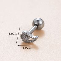 1 Piece Casual French Style Korean Style Leaves Water Droplets Flower Hollow Out Inlay Copper Zircon Ear Studs main image 3