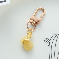 Chinoiserie Elegant Rabbit Alloy Glass Bag Pendant Keychain sku image 6