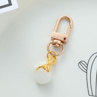 Chinoiserie Elegant Rabbit Alloy Glass Bag Pendant Keychain sku image 7